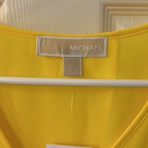 Michael Kors canary yellow sleeveless top with ruffled shoulders size OX